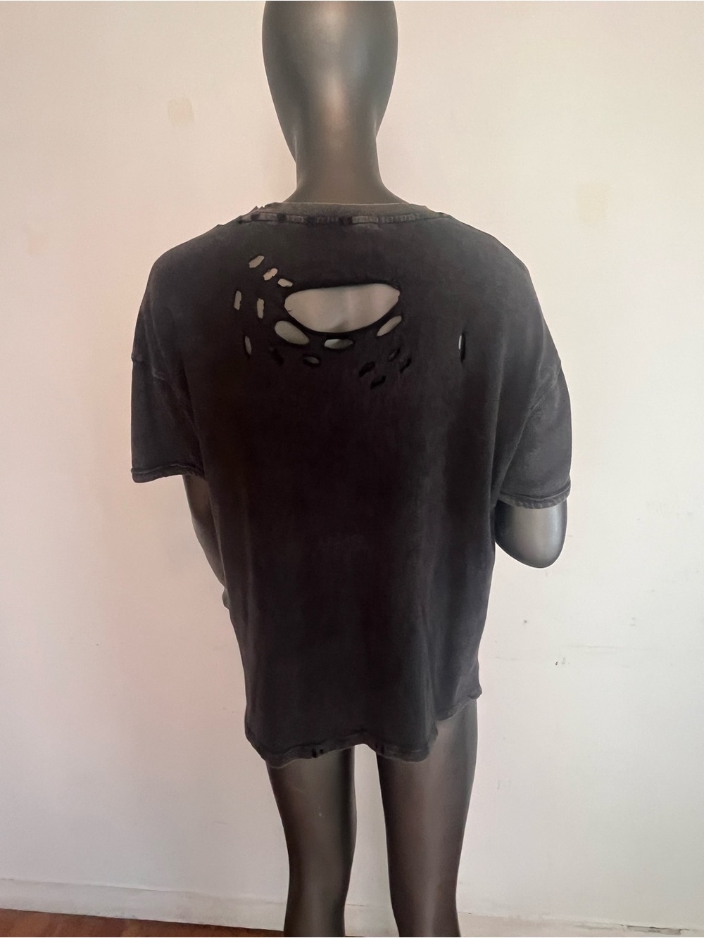 Free People Washed Black oversized lPocket Tee